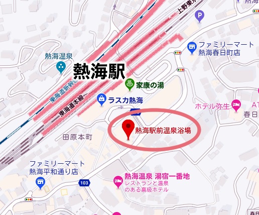 熱海温泉 熱海駅前温泉浴場 日帰り 地図