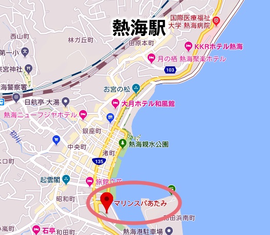 熱海温泉 マリンスパあたみ 日帰り 地図