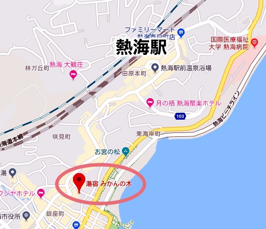 熱海温泉 湯宿みかんの木 日帰り 地図
