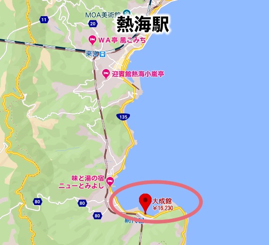熱海温泉 大成館 日帰り 地図