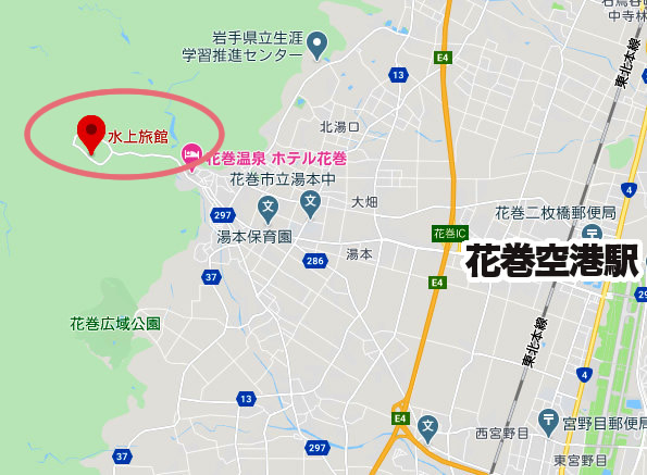 花巻温泉 水上旅館 日帰り 地図