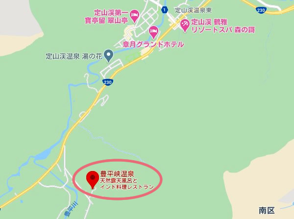 定山渓 豊平峡温泉 日帰り 地図