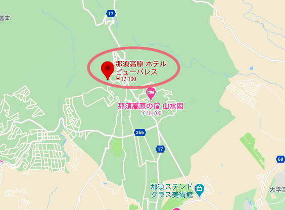 那須 那須高原 ホテルビューパレス 日帰り 地図